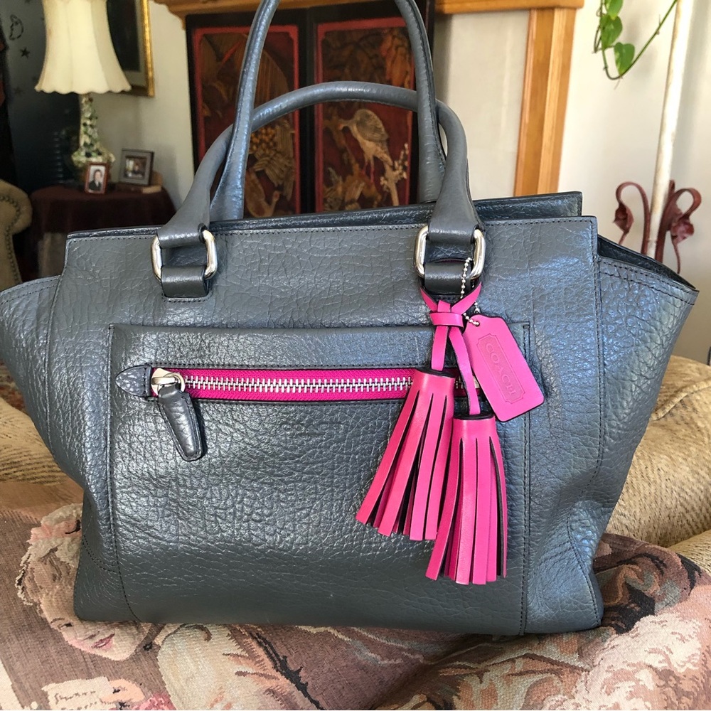 Coach 19926 Legacy Graphite Berry Carryall Leather Satchel